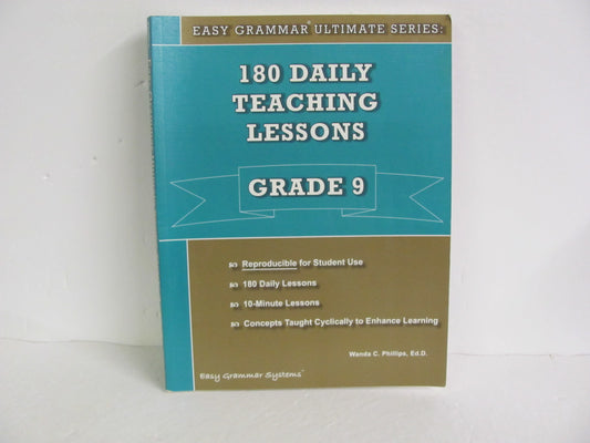 180 Daily Teaching Lessons Easy Grammar Phillips 9th Grade Language Textbooks