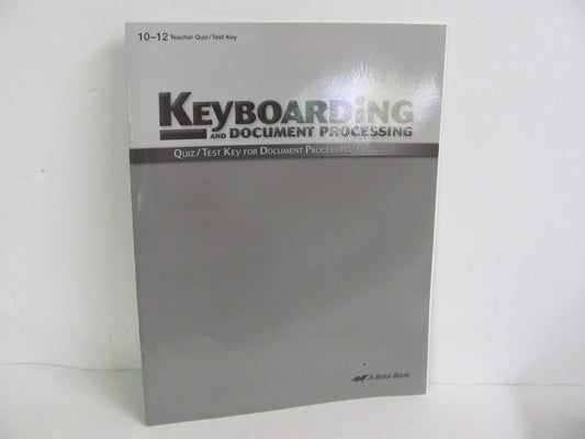 Keyboarding Abeka Quiz/Test Key  Pre-Owned High School Electives (Books)