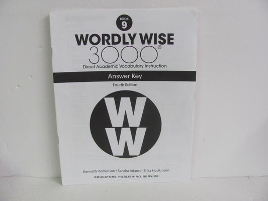 Wordly Wise 3000 EPS Answer Key  Pre-Owned 9th Grade Spelling/Vocabulary Books