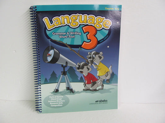 Language 3 Abeka Teacher Key  Pre-Owned 3rd Grade Language Textbooks