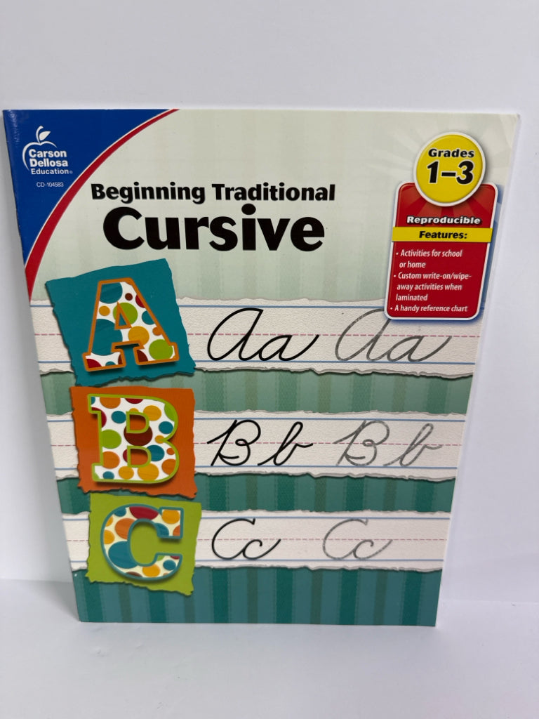 Beginning Traditional Cursive Carson Dellosa Summer Study Books