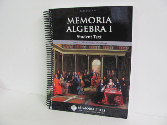 Memoria Algebra I Memoria Press Student Book Pre-Owned Mathematics Textbooks