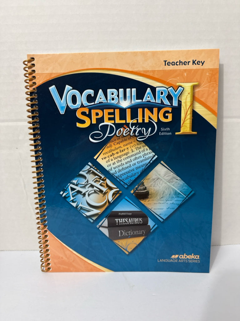 Vocabulary Spelling Poetry I Abeka Teacher Key Pre-Owned Language Textbooks