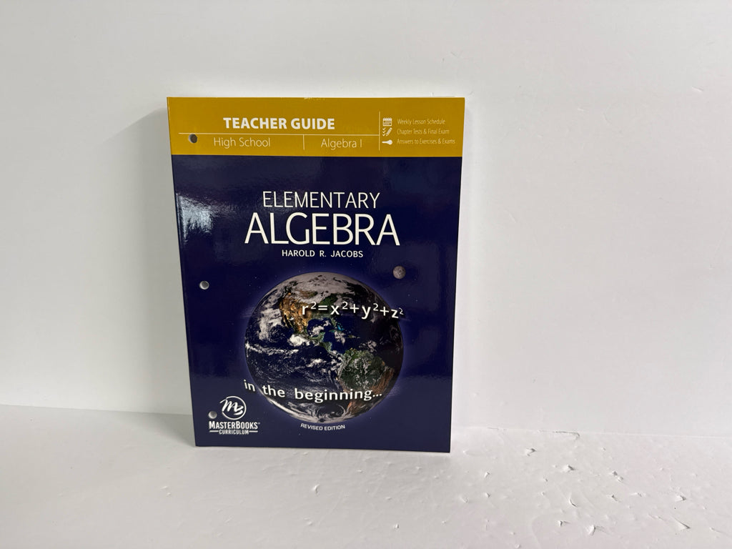 Elementary Algebra MasterBooks Teacher Guide Pre-Owned Mathematics Textbooks