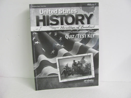 United States History Vol 1 Abeka Quiz/Test Key  Pre-Owned History Textbooks
