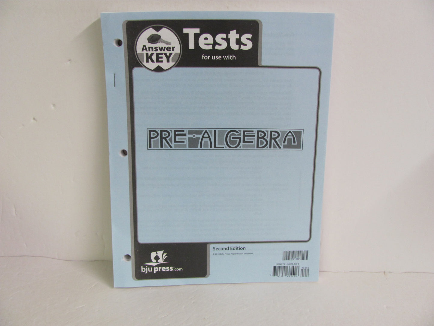 Pre Algebra BJU Press Test Key Pre-Owned High School Mathematics Textbooks