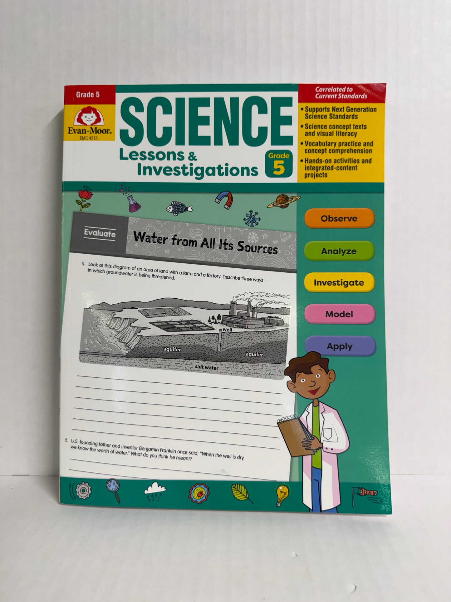 Science Lessons & Investigations Evan-Moor 5th Grade Science Textbooks