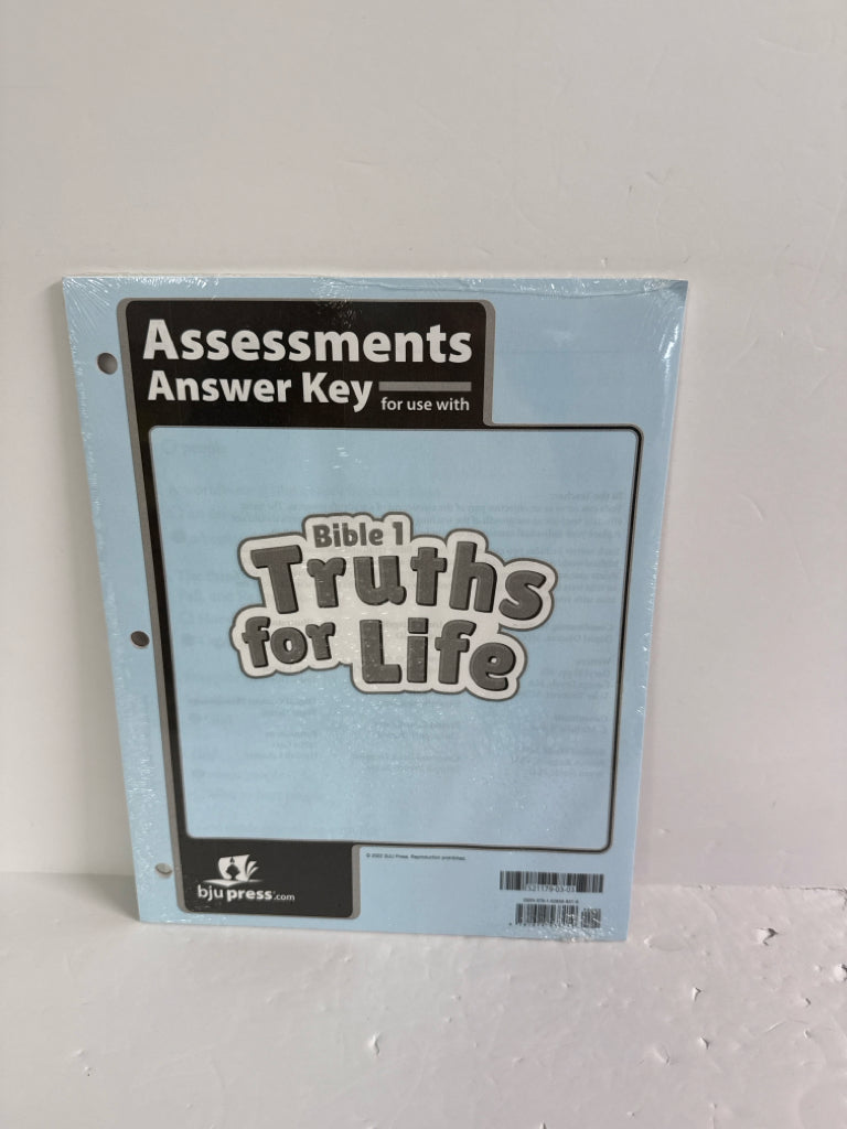 Bible 1 Truths for Life BJU Press Assessment Key Pre-Owned Bible Textbooks