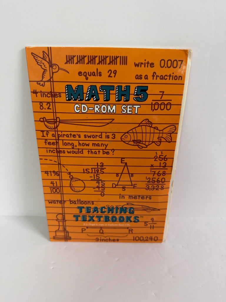 Math 5 Teaching Textbooks CD-Rom Pre-Owned 5th Grade Mathematics Textbooks