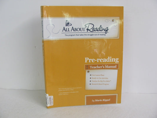 Pre Reading All About Reading Teacher Manual  Pre-Owned Rippel Reading Textbooks