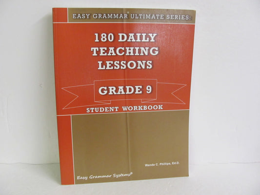 180 Daily Teaching Lessons Easy Grammar Phillips 9th Grade Language Textbooks
