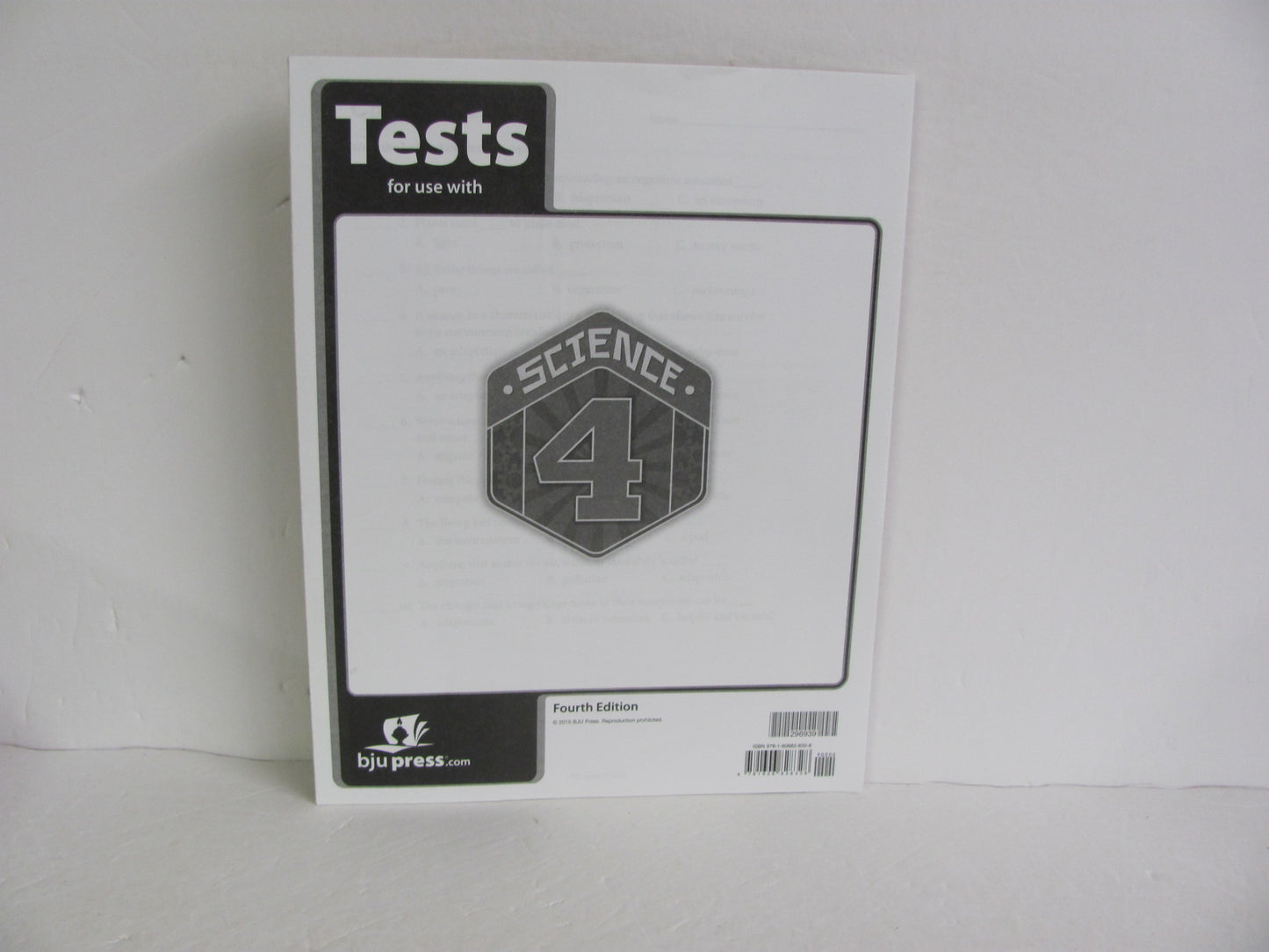 Science 4 BJU Press Tests Pre-Owned 4th Grade Science Textbooks