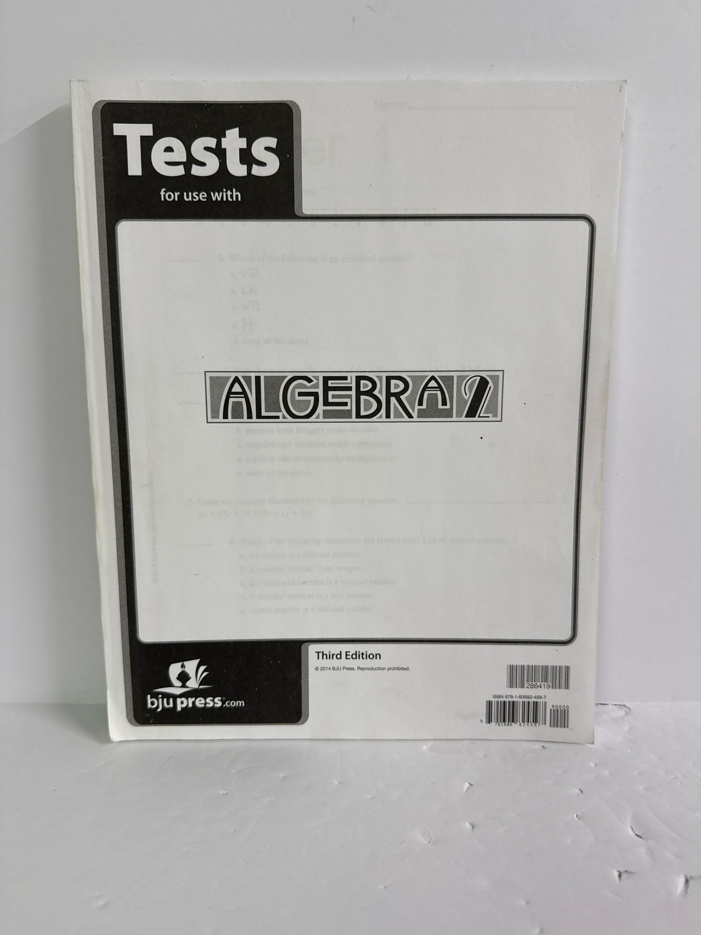 Algebra 2 BJU Press Tests Pre-Owned 11th Grade Mathematics Textbooks