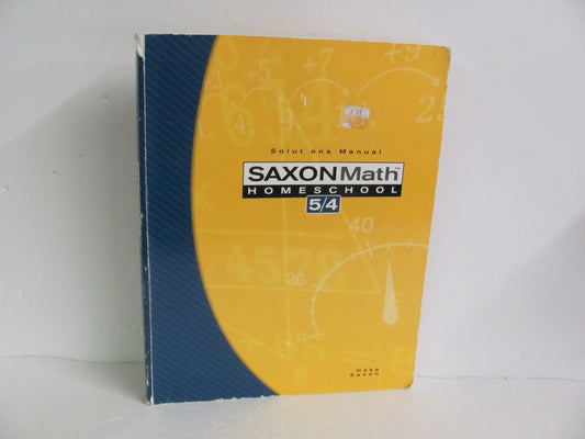 Math 54 Saxon Solutions Manual  Pre-Owned 4th Grade Mathematics Textbooks