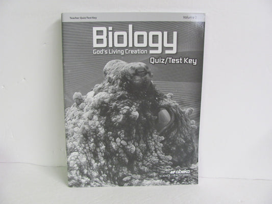 Biology Vol 1 Abeka Quiz/Test Key  Pre-Owned 10th Grade Science Textbooks