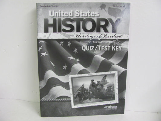 United States History Vol 2 Abeka Quiz/Test Key  Pre-Owned History Textbooks