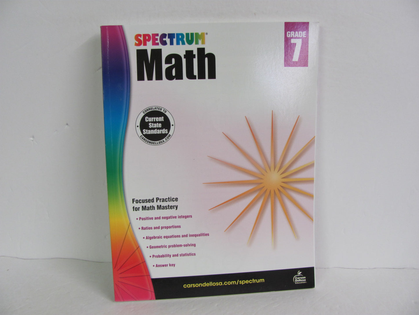 Spectrum Math Carson Dellosa Workbook Pre-Owned 7th Grade Math Help Books