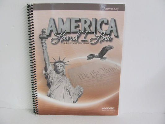 America Land I Love Abeka Answer Key  Pre-Owned 8th Grade History Textbooks