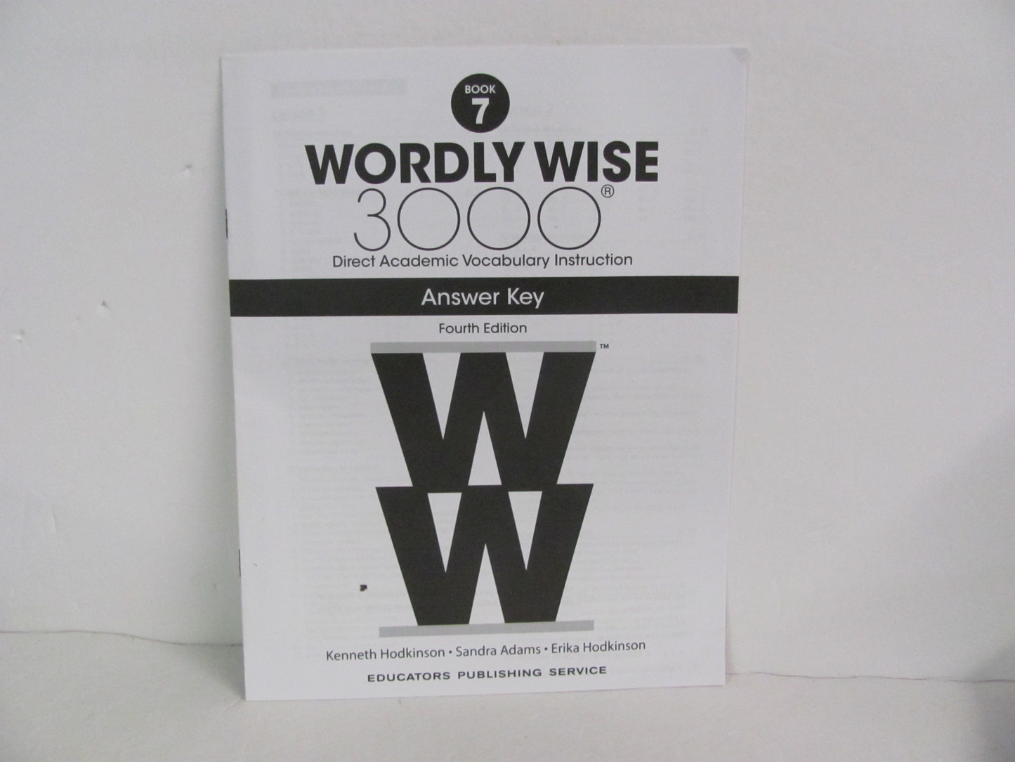 Wordly Wise 7 EPS Answer Key Pre-Owned 7th Grade Spelling/Vocabulary Books