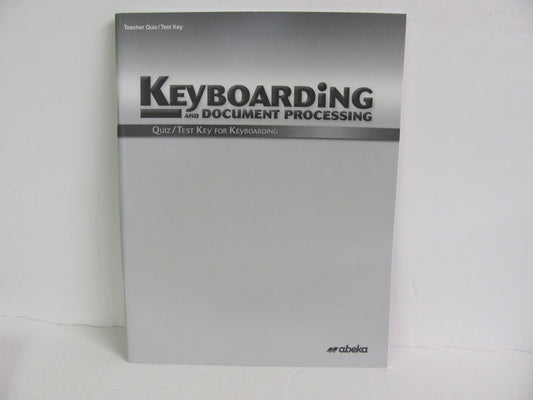 Keyboarding Abeka Quiz/Test Key  Pre-Owned High School Electives (Books)