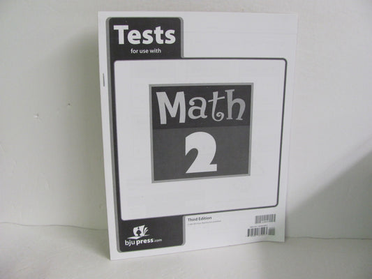 Math 2 BJU Press Tests  Pre-Owned 2nd Grade Mathematics Textbooks