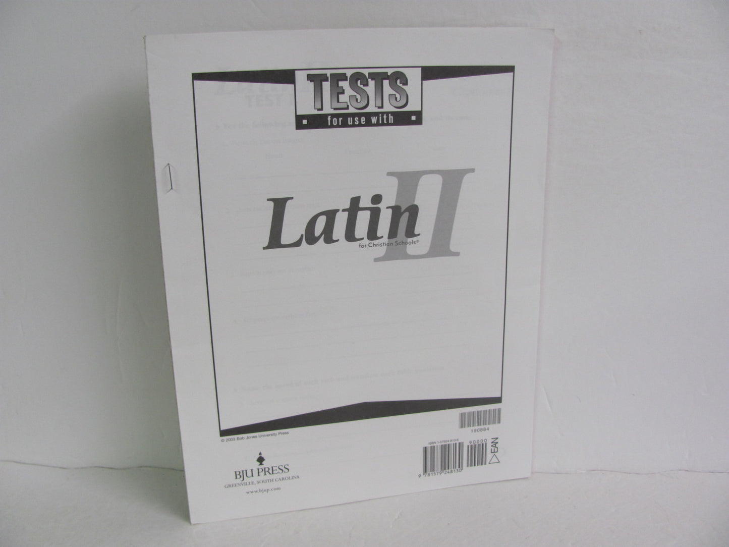 Latin II BJU Press Tests Pre-Owned High School Latin Books