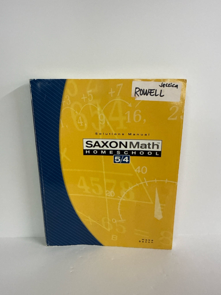 Saxon 5/4 Saxon Solutions Manual Pre-Owned 4th Grade Mathematics Textbooks