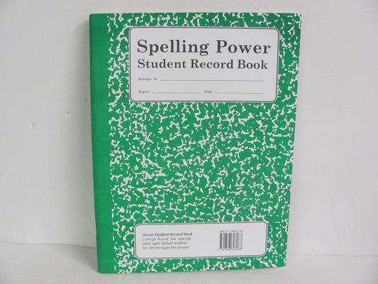 Spelling Power Student Record Book Castlemoyle Spelling/Vocabulary Books