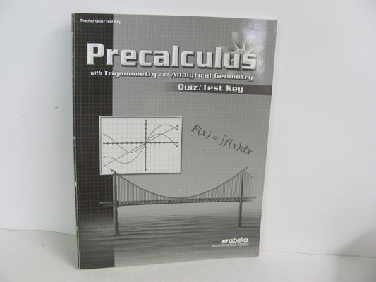 PreCalculus Abeka Quiz/Test Key  Pre-Owned 12th Grade Math Help Books