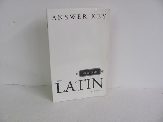 Henle First Year Latin Loyola Answer Key  Pre-Owned High School Latin Books