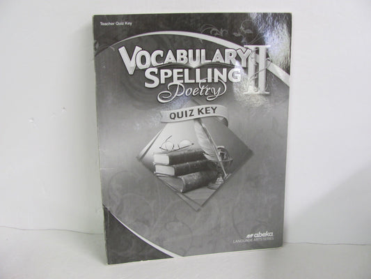 Vocabulary Spelling Poetry II Abeka Quiz Key Pre-Owned Spelling/Vocabulary Books