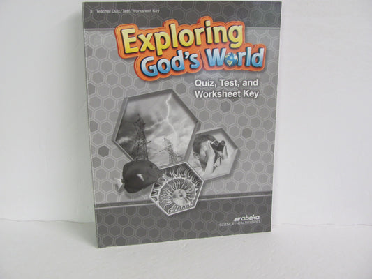Exploring God's World Abeka Quiz/Test Key  Pre-Owned 3rd Grade Science Textbooks