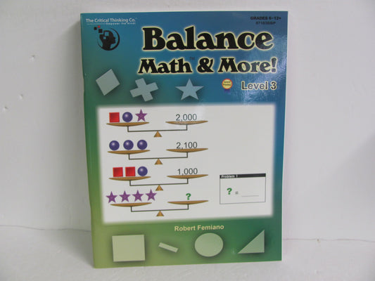 Balance Math & More Level 3 Critical Thinking Company Pre-Owned Logic Books