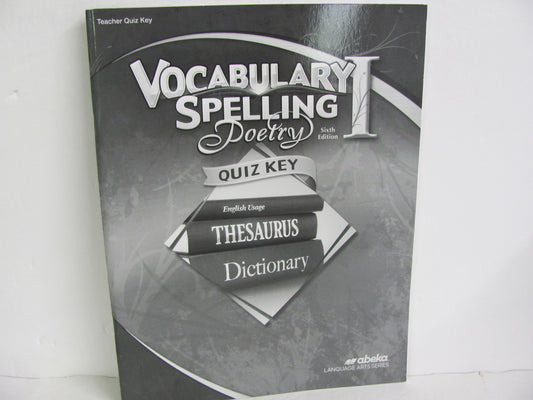 Vocabulary Spelling Poetry I Abeka Quiz Key Pre-Owned Spelling/Vocabulary Books