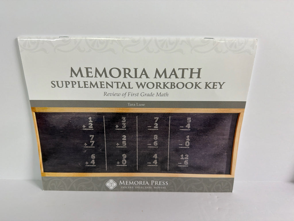 Memoria Math Memoria Press Supplemental Workbook Key Pre-Owned Memoria Press