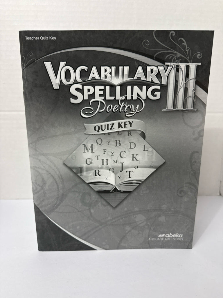Vocabulary Spelling Poetry III Abeka Quiz Key Pre-Owned Language Textbooks
