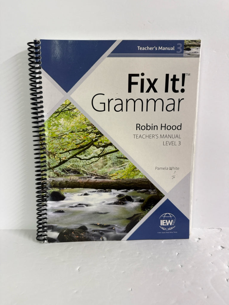 Robin Hood IEW Teacher's Manual Pre-Owned Pamela White Fix It Grammar