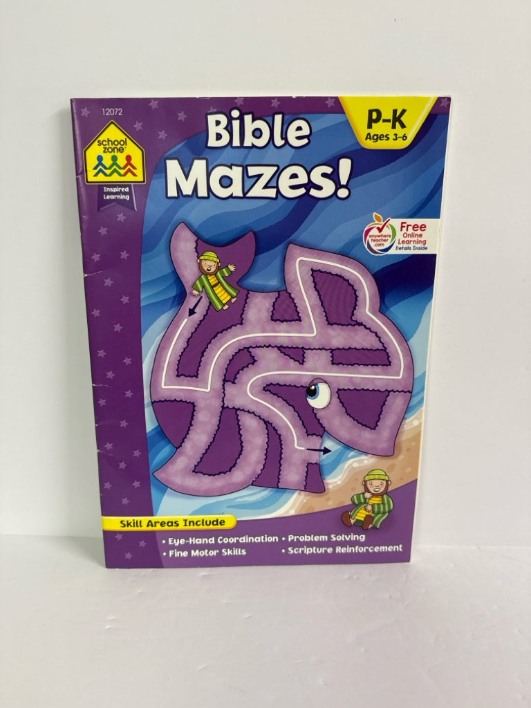 Bible Mazes School Zone Activity Book Pre-Owned Elementary Bible Textbooks