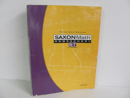 Math 87 Saxon Solutions  Pre-Owned 7th Grade Mathematics Textbooks