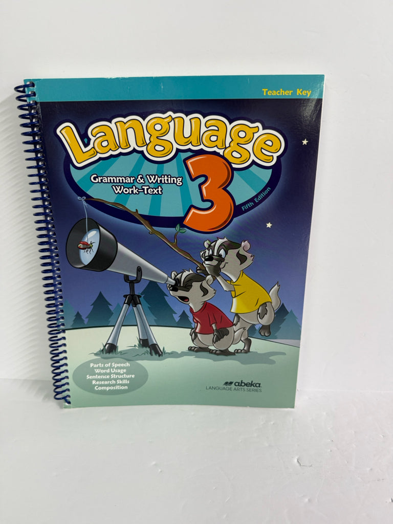 Language 3 Abeka Teacher Key Pre-Owned 3rd Grade Language Textbooks