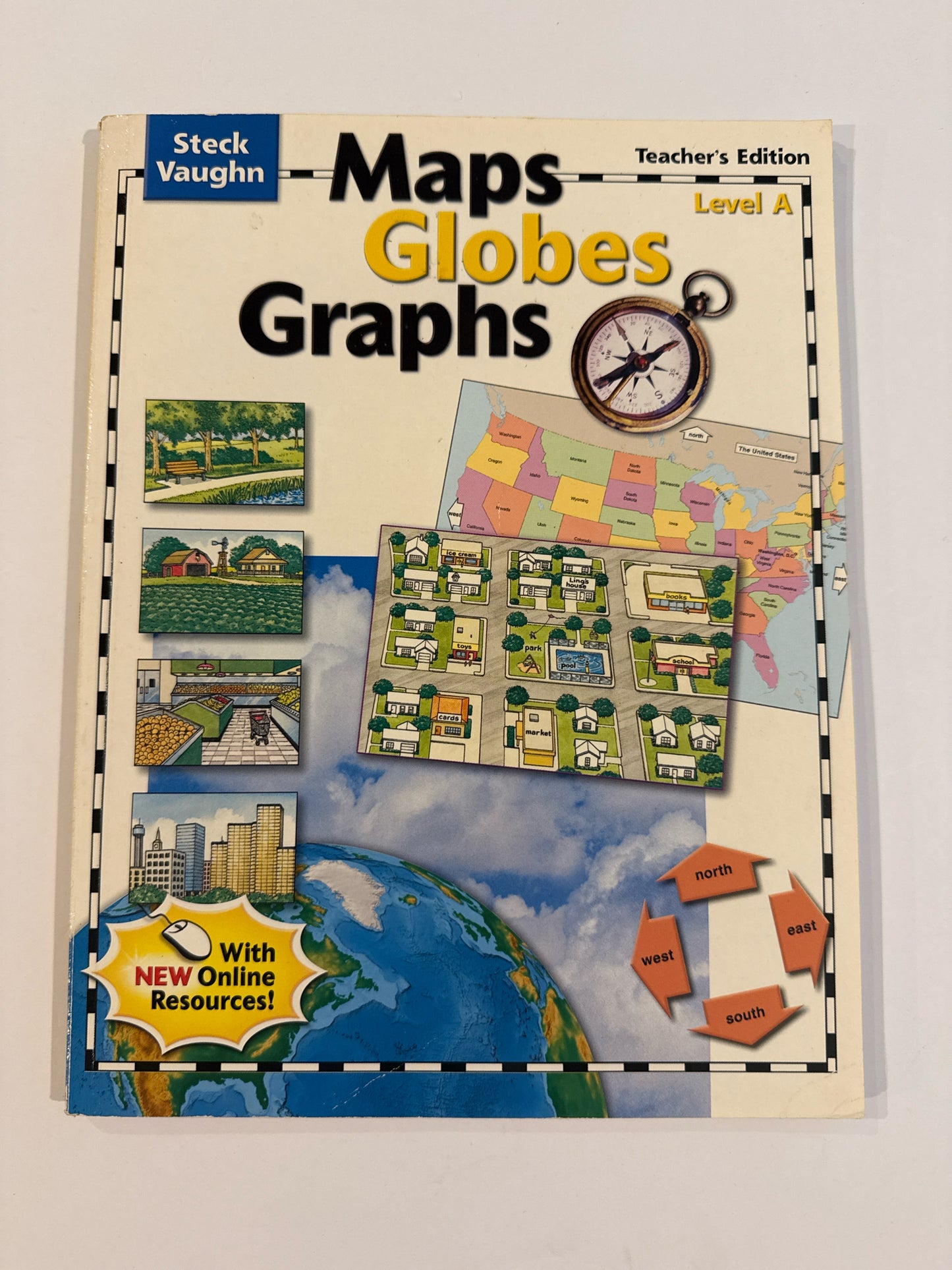 Maps, Globes, Graphs Steck Vaughn Teacher Edition Pre-Owned Geography Books