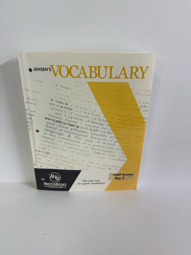 Vocabulary MasterBooks Student Book Pre-Owned Jensen Language Textbooks