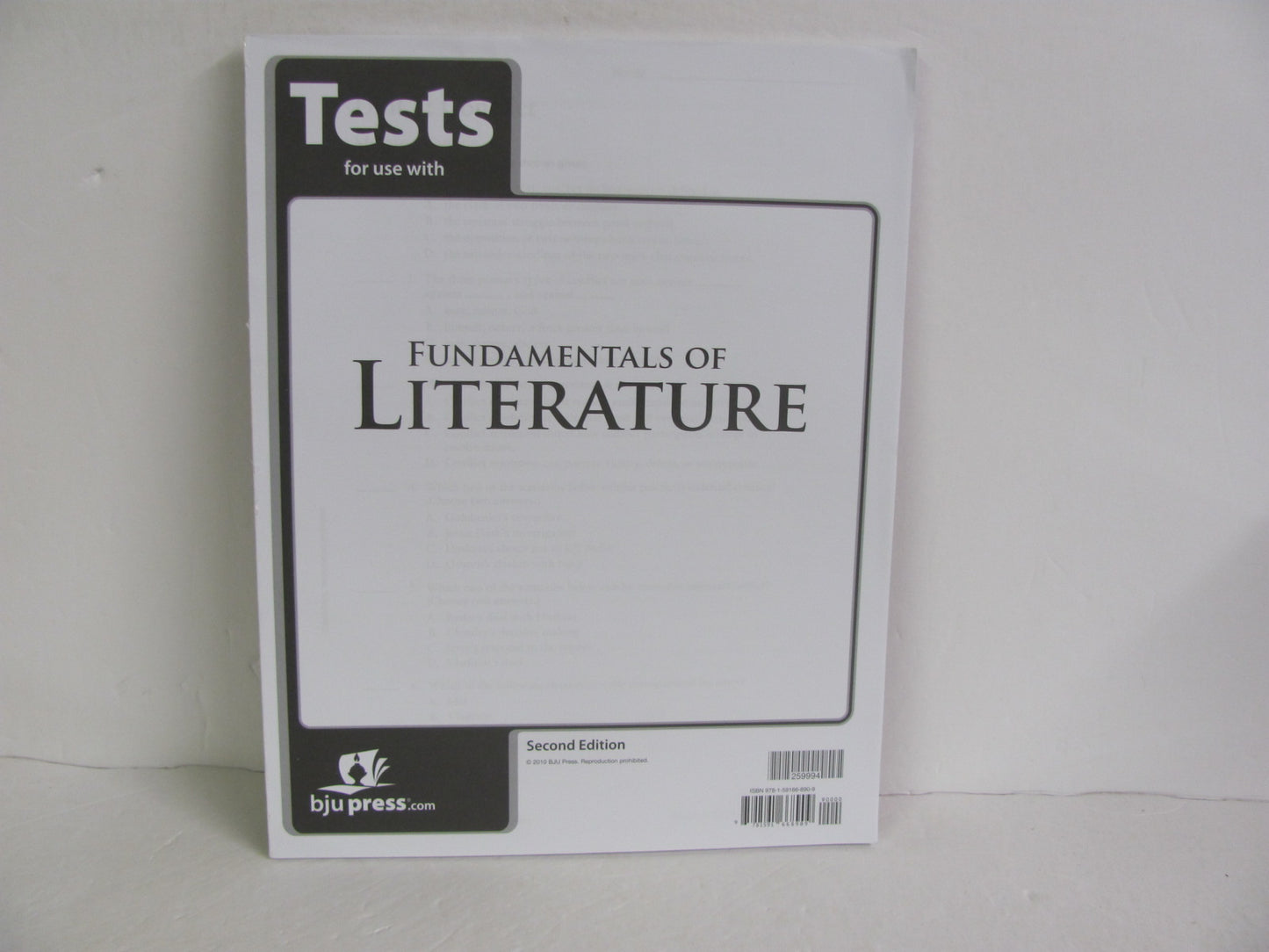 Fundamentals of Literature BJU Press Tests Pre-Owned Reading Textbooks