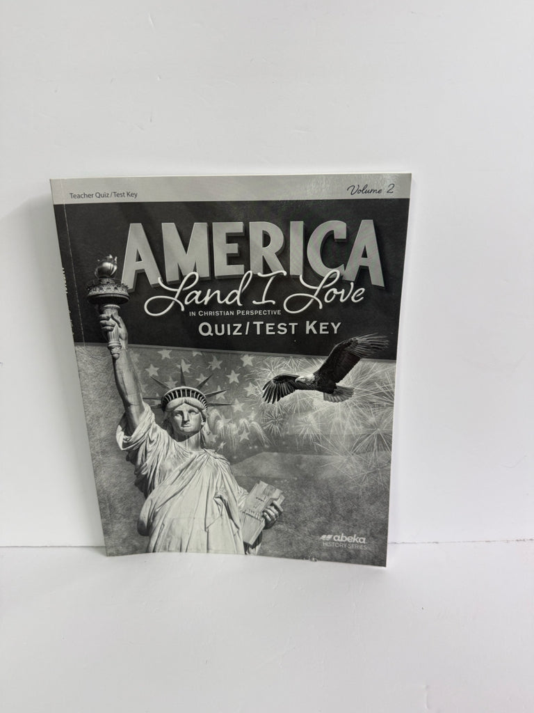 America Land I Love Volume 2 Abeka Quiz/Test Key Pre-Owned History Textbooks