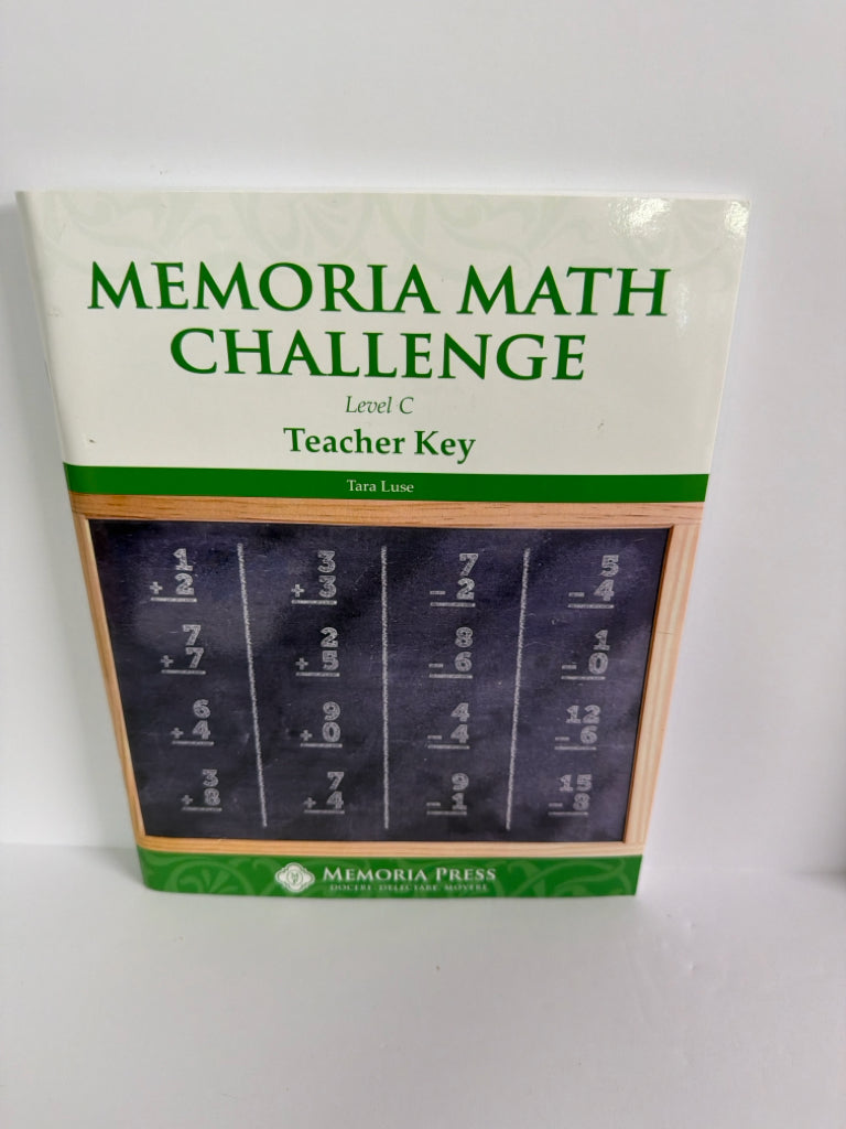 Memoria Math Challenge Level C Memoria Press 2nd Grade Memoria Press