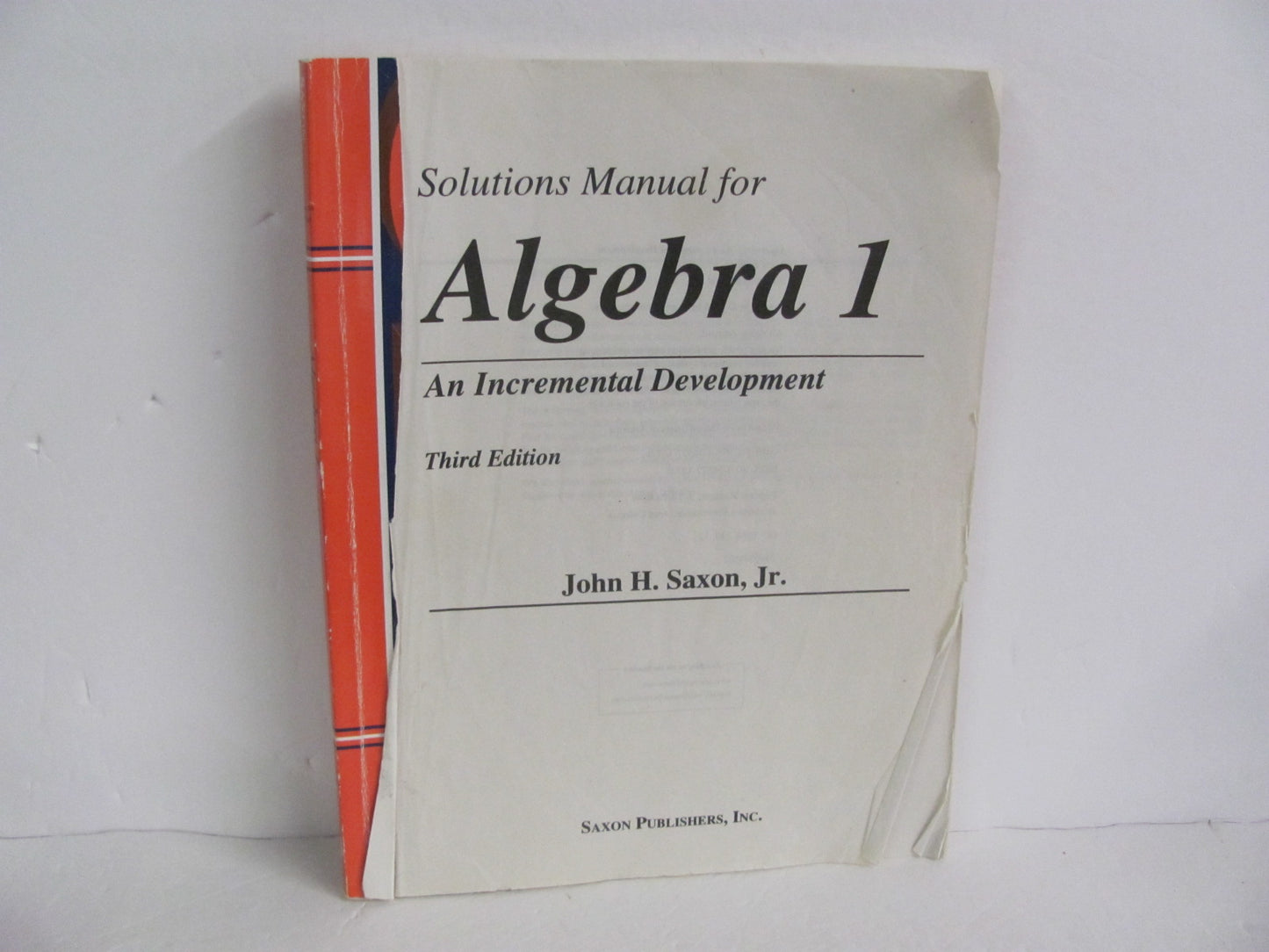 Algebra 1 Saxon Solutions Manual Pre-Owned High School Mathematics Textbooks