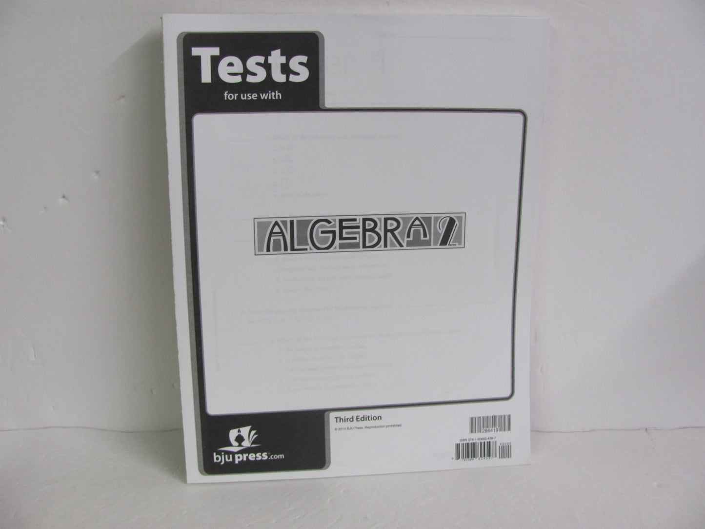 Algebra 2 BJU Press Tests Pre-Owned High School Mathematics Textbooks