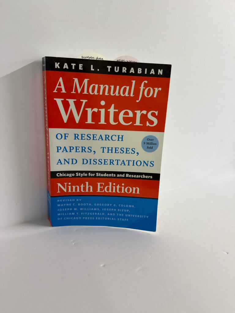 A Manual for Writers The University of Chicago Press Pre-Owned Reference Books