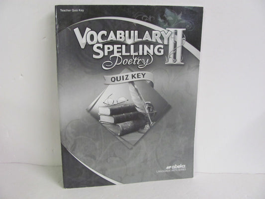 Vocabulary Spelling Poetry II Abeka Quiz Key Pre-Owned Spelling/Vocabulary Books