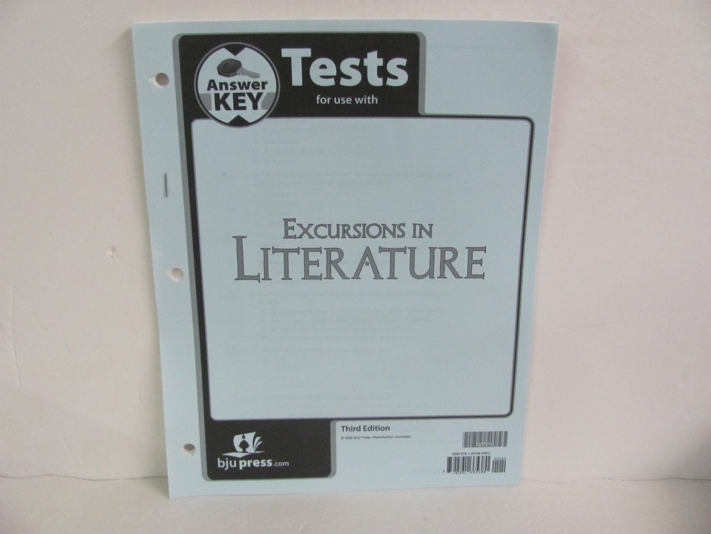 Excursions in Literature BJU Press Test Key Pre-Owned Reading Textbooks